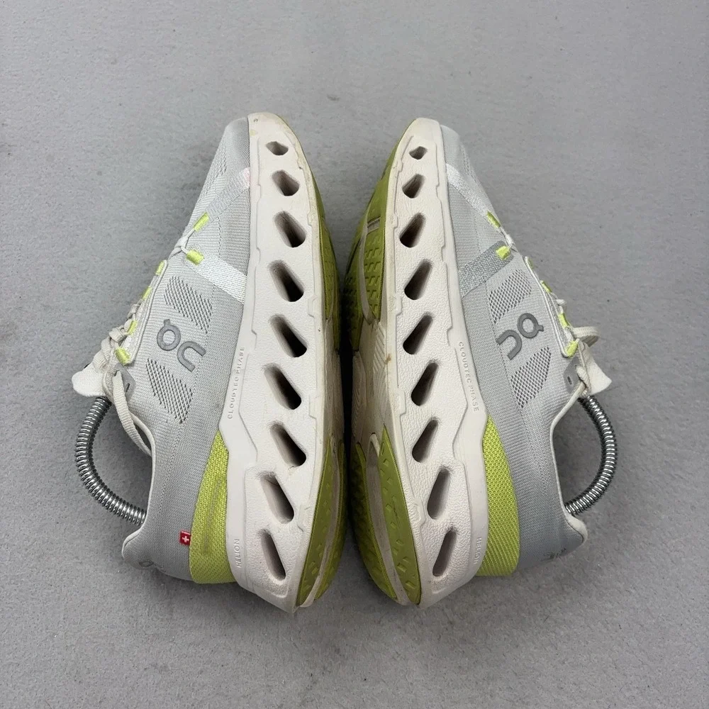 On Cloudsurfer Shoes Womens Size 9 Gray Lime CloudTec Running Sneakers Athletic
